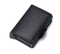 BXGGXBYSW Portatarjetas de crédito empresarial automático, Mini Estuche para Tarjetas bancarias de Cuero Inteligente, Estuche para Tarjetas de Aluminio, Caja de Recogida Vintage de Metal