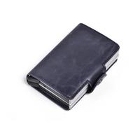 BXGGXBYSW Portatarjetas de crédito empresarial automático, Mini Estuche para Tarjetas bancarias de Cuero Inteligente, Estuche para Tarjetas de Aluminio, Caja de Recogida Vintage de Metal