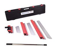 BXGTECH Herramientas para paneles de yeso con mango de extensión, cuchillas de 12, 20 y 32 pulgadas con 2 cuchillas de 0.3 mm, tapas de extremo de herramientas de construcción, tablero de pared con
