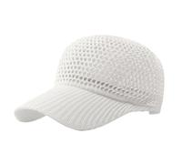 BXHHUDK Gorra de Beisbol Béisbol Malla Ganchillo Blanca Correa Ajustable Borde Curvo Ultra-Ligero Sombrero Sol Transpirable