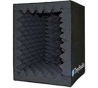 BXI Cabina vocal portátil, escudo de aislamiento de micrófono plegable grande, estudio de grabación de música, caja de absorción de eco de sonido, escritorio y soporte, filtro de reflexión con espuma