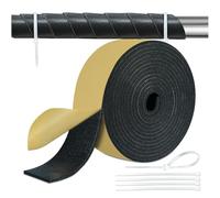 BXI Espuma de celda cerrada XPE para cubrir tuberías, cinta térmica autoadhesiva de alta resistencia al desgarro, envoltura de tubería impermeable, rollo de aislamiento de conductos para manguera HVAC