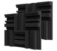 BXI Paneles de espuma acústica gruesa de 12 x 12 x 3 pulgadas en patrón de difusión, 12 difusores de espuma de absorción de sonido de alta densidad, azulejos acolchados de pared 3D insonorizados para