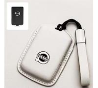 BXJNDM Cuero Estuches de Llave para Volvo EX30 2023 2024, Funda de Cuero para Llavero de Coche con Cierre de Cremallera,Beige-Lanyard Style