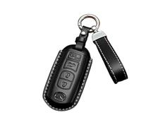 BXJNDM Funda para Llaves de Coche para Mazda CX-5 2017-2024 2021 2020 2019 2018 2022 2023, Llavero de Piel Hecho A Mano Funda de Llave de Coche de Piel Auténtica,Black- Type C 4-Button Lanyard