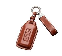 BXJNDM Funda para Llaves de Coche para Mitsubishi ASX 2010-2022 2023 2024, Llavero de Piel Hecho A Mano Funda de Llave de Coche de Piel Auténtica, Brown-Lanyard Style