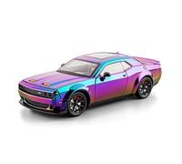 BXJUCBHDO Modelos a Escala 1:24 For Dodge Challenger SRT Hellcat Modelo Coche Aleación Diecasts Metal Race Car Pull Back Simulación Adorno vehículos de Motor(Purple with Box)