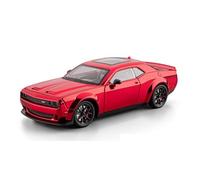 BXJUCBHDO Modelos a Escala 1:24 For Dodge Electroplating Hellcat Aleación Diecast Modelo Coche Carreras Fuerte Fuerza Retorno Absorción Impactos Las Cuatro vehículos de Motor(Red with Box)