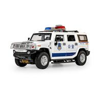 BXJUCBHDO Modelos a Escala 1:24 For Hummer H2 Modelo Coche Policía Aleación Fundida Presión Juguete Educación Temprana Y Protección contra Adorno Regalo vehículos de Motor(White)