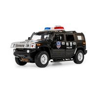 BXJUCBHDO Modelos a Escala 1:24 For Hummer H2 Modelo Coche Policía Aleación Fundida Presión Juguete Educación Temprana Y Protección contra Adorno Regalo vehículos de Motor(Black)