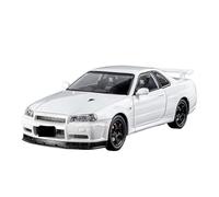 BXJUCBHDO Modelos a Escala 1/24 For Nissan Skyline GTR-R34 Speed and Passion Alloy Diecast Car Model Pull Back Toy Gift Collection Ornament vehículos de Motor(White-nobox)