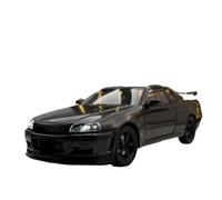 BXJUCBHDO Modelos a Escala 1/24 For Nissan Skyline GTR-R34 Speed and Passion Alloy Diecast Car Model Pull Back Toy Gift Collection Ornament vehículos de Motor(Carbon Fibre)
