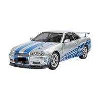 BXJUCBHDO Modelos a Escala 1/24 For Nissan Skyline GTR-R34 Speed and Passion Alloy Diecast Car Model Pull Back Toy Gift Collection Ornament vehículos de Motor(Sliver-Boxed)