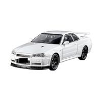 BXJUCBHDO Modelos a Escala 1/24 For Nissan Skyline GTR-R34 Speed and Passion Alloy Diecast Car Model Pull Back Toy Gift Collection Ornament vehículos de Motor(White-Boxed)