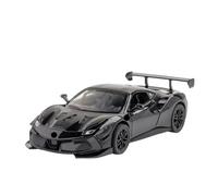 BXJUCBHDO Modelos a Escala 1:32 For Ferrari 488 Aleación Diecast Coche Deportivo Modelo Metal Miniatura Simultiaon Vehículo Ornamento Colección vehículos de Motor(Black-Boxed)