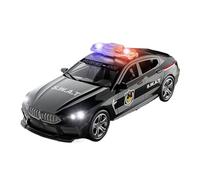 BXJUCBHDO Modelos a Escala 1:32 For Modelo Coche Policía Metal Fundido A Presión Modelo Vehículo Simulación con Puertas Abiertas Adorno Colección vehículos de Motor(Black)