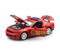 BXJUCBHDO Modelos a Escala Modelo Coche Policía Aleación Fundición Presión 1:32 Puerta Doble Péndulo Que Se Puede Abrir Adorno Trasero Excelente Colección vehículos de Motor(Red)