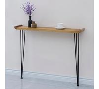 BXKF Entraditas Recibidores Modernas, Mesa Consola Estrecha de 20cm con Patas de Hierro, Mesa de Consola para Puerta de Entrada, Dormitorio y Sala de Estar(Black,90 * 20 * 80cm/35 * 8 * 31in)