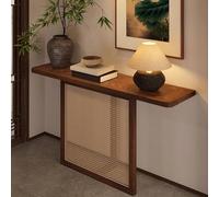 BXKF Mesa de Consola Rústico, Mesa Consola Estrecha de 30 cm, Consola de Entrada con Patas Estables en Forma de T para Pasillo, Dormitorio y Sala de Estar(80 * 30 * 75cm/31 * 12 * 29in)