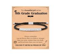 BxkSky Regalos de graduación de 5º y 8º grado para ella, pulsera ajustable grabada con texto en inglés «Beautiful Girl You Can Do Amazing Things», regalos para graduados de escuela secundaria