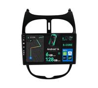 BXLIYER -[8-Core, 6G+128G]- Android 14 IPS Autoradio Para Peugeot 206 (2002-2010) - Inalámbrico CarPlay/Android Auto - Cámara & MIC - 9 Pulgada 2 DIN - DSP DAB Dual Band Wifi Volante 360-CAM Fast-Boot