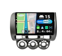 BXLIYER | Built-in Dab | Android 15 Autoradio para Honda Fit (2004-2007) / Honda Jazz (2001-2006) - Wireless Carplay/Android Auto - 4G+64G - Cámara + Mic - IPS 9 Pulgada 2 DIN - WiFi Volante 360-CAM