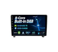 BXLIYER | Built-in Dab | Android 16 Autoradio para Peugeot 407 2004-2011 - Wireless Carplay/Android Auto - 4G+64G - Cámara + Mic - IPS 9 Pulgada 2 DIN - WiFi Volante 360-CAM DSP
