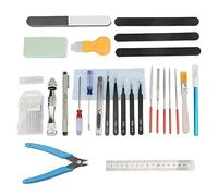 BXQINLENX Kit profesional de 28 herramientas de modelo, herramientas básicas, juego de herramientas de construcción, kit de herramientas de construcción para reparación y fijación de modelos de coche