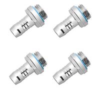 bxqinlenx Plata Cromo g1/4 "a 7/16" Barb Fitting (Tubo ID 9,5 mm) para Ordenador Sistema de refrigeración de Agua Mediante Conjunta Recta Conjunta (4 pcs)