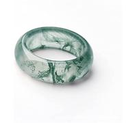 BXSMNH 100% Patrón Ecológico Original Natural Agua Hierba Musgo Jade Pareja Piedra Real Jade Anillo Joyería Joyería (Size : 24mm)