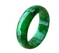 BXSMNH Jaspe Natural Anillos De Jade Verde Jadeíta Tallada A Mano Anillo De Jade De Piedra Real Joyería De Jade para Hombres Mujeres Joyería De Jade Día De San Valentín (Color : Green, Size : 21mm)