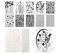 BXUUXA 10 Piezas Carpetas de Relieve de Plástico,Plantilla de Repujado Carpeta de Embossing Plantilla de Repujado de Plástico para DIY Scrapbooking Invitaciones Álbum de Fotos Creación de Tarjetas