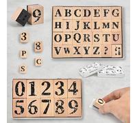 BXUUXA 38 Piezas Sellos de Letras y Números de Madera, Kit de Sellos de Alfabeto y Números con 26 Alfabeto y NúMeros 0 a 9, Vintage Sello Goma Madera para DIY Tarjetas, Scrapbooking, Manualidades