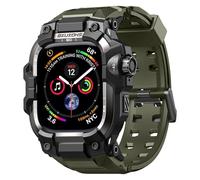 BXUXOHS Funda resistente y correa para Apple Watch de 45 mm, compatible con Apple Watch Series 9/8/7, cubierta antigolpes de grado militar, funda táctica para iWatch 9/8/7 hombre, verde militar