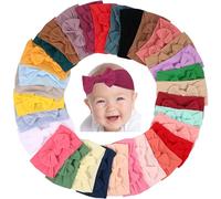 BXUYAOXMC 31 diademas de nailon suave para bebé, lazos elásticos hechos a mano, lazos coloridos para niñas, accesorios para el cabello para recién nacidos y niños pequeños