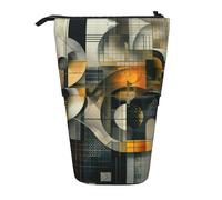 Bxzpzplj Bear Running - Estuche telescópico para lápices, papelería, maquillaje, para adolescentes, suministros escolares, Geométrico abstracto, Talla única