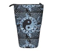 Bxzpzplj Elegante estuche con estampado de tacones altos, multiusos, telescópico, organizador de lápices, bolsa de almacenamiento de papelería, Diagrama Ying Yang, Talla única