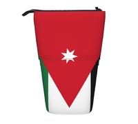 Bxzpzplj Estuche de pie con estampado de bandera china para papelería de oficina, estuche retráctil para lápices, bolsa de trabajo, Bandera de Jordania, Talla única