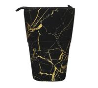 Bxzpzplj Estuche organizador telescópico multiusos con estampado de animales otomí mexicanos, bolsa de almacenamiento de artículos de papelería, Mármol de oro negro., Talla única