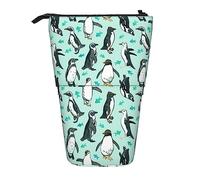 Bxzpzplj Estuche organizador telescópico multiusos con estampado de flores de perro, bolsa de almacenamiento de papelería, Pingüinos lindos, Talla única