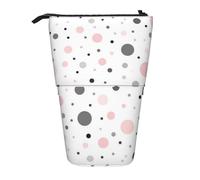 Bxzpzplj Estuche organizador telescópico multiusos con estampado de mármol blanco y negro, bolsa de almacenamiento de artículos de papelería, Diseño moderno de lunares rosados, grises y blancos, Talla