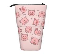 Bxzpzplj Estuche organizador telescópico multiusos con estampado de sirena, color rosa y morado, Pink Cute Pig, Talla única