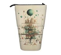 Bxzpzplj Estuche retráctil con diseño de muñeco de nieve y árbol de Navidad para oficina, Physics Print1, Talla única