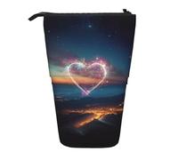 Bxzpzplj Estuche retráctil con diseño de muñeco de nieve y árbol de Navidad para oficina, Shooting Star Heart1, Talla única