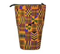 Bxzpzplj Estuche telescópico con estampado de camuflaje azul, bolsa de almacenamiento de papelería, estuche para escuela, adolescentes y niños, Textura étnica tribal africana, Talla única