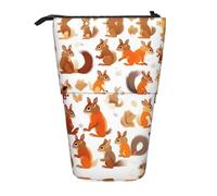 Bxzpzplj Estuche telescópico con estampado de huellas de perro, bolsa de almacenamiento de maquillaje para adolescentes, suministros escolares, Lindas ardillas, Talla única
