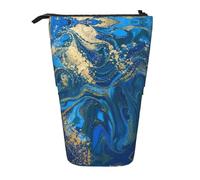 Bxzpzplj Estuche telescópico con estampado de mariposas y flores amarillas, bolsa de almacenamiento para artículos escolares, almacenamiento de maquillaje, Piedra abstracta de mármol, Talla única