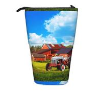 Bxzpzplj Estuche telescópico con estampado de pingüinos con texto en inglés "I Love Penguins", bolsa de almacenamiento de papelería, estuche para escuela, adolescentes y niños, Company Farm Tractor,