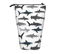 Bxzpzplj Estuche telescópico con estampado de sombrero de bruja para guardar artículos de papelería, estuche para escuela, adolescentes y niños, Fish and Shark, Talla única