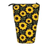 Bxzpzplj Estuche telescópico para lápices con estampado de limón amarillo, bolsa de almacenamiento de papelería, estuche para escuela, adolescentes y niños, Girasol floral, Talla única